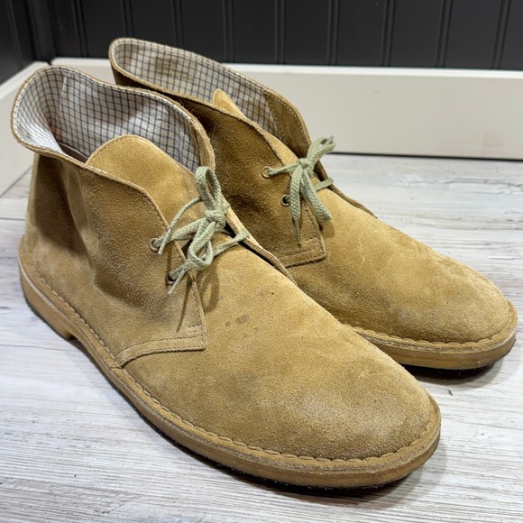 Clarks Originals Desert Sand Chukka Boots Tan Suede Crepe Sole 13 M Retro Hippie